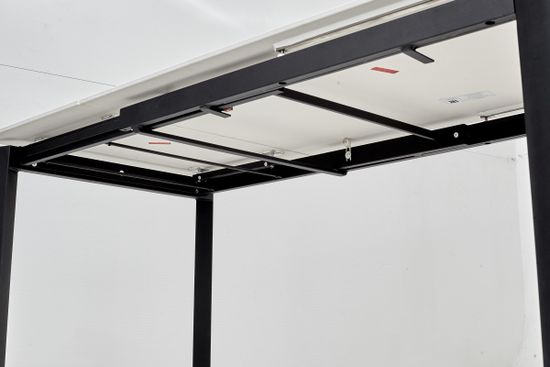 Стол CORNER 120 MATT WHITE MARBLE SOLID CERAMIC/BLACK