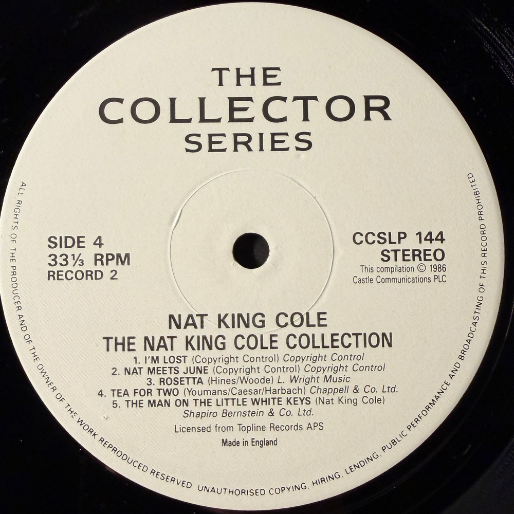 Nat King Cole ‎– The Nat King Cole Collection 2LP (Англия 1986г.)