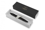 Подарочный набор Parker: черный ежедневник и черная шариковая ручка Parker IM Black Edition, цвет чернил синий