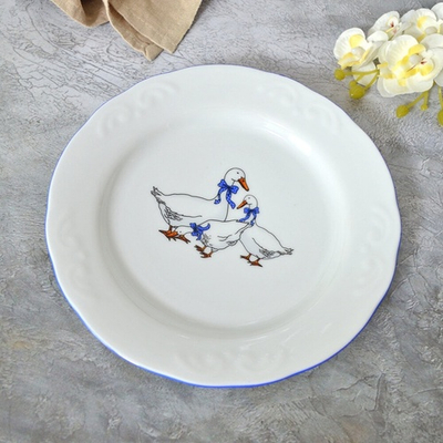 Тарелка 200мм мелкая форма Надежда Гуси