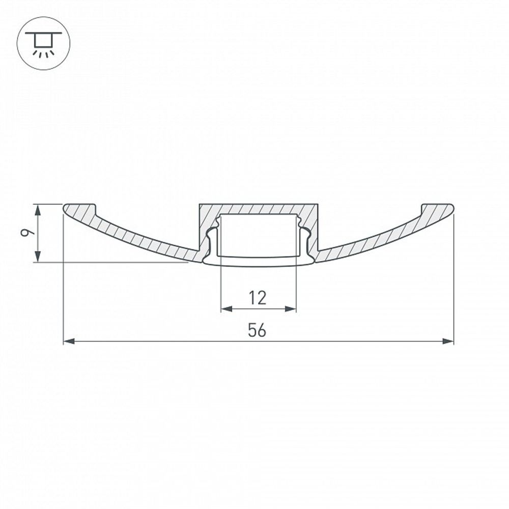 Профиль для ступеней Arlight ARH-FLAT-2000 ANOD 016149