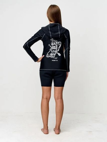 Футболка рашгард лонгслив Sargan Скелетон-Сап Худи UPF 50+ черный