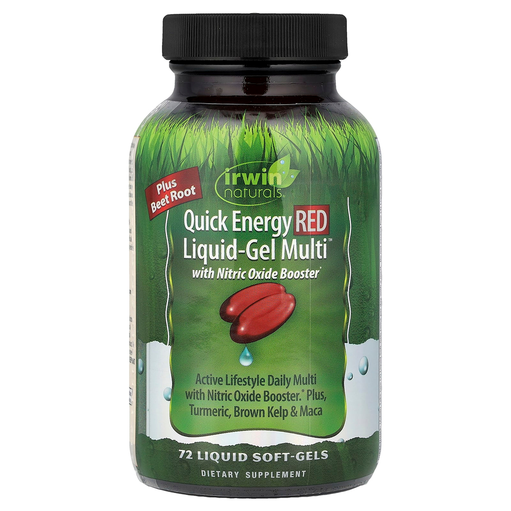 Irwin Naturals, Quick Energy Red Liquid-Gel Multi™, 72 желатиновых капсулы