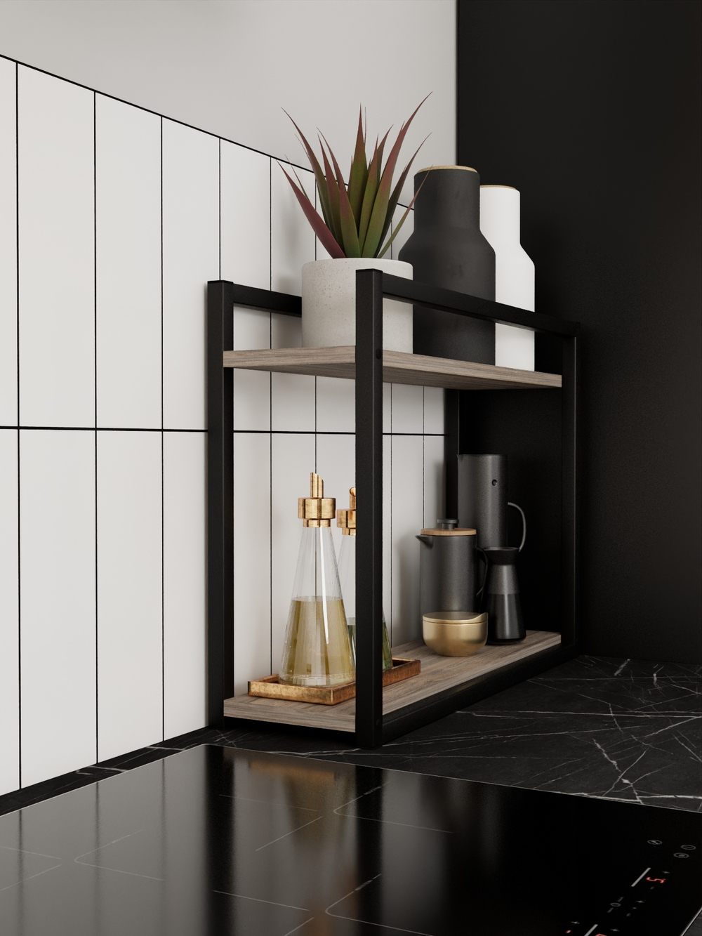 Придиванный столик приставной 2 полки SILEO