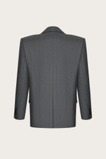 ЖАКЕТ ИЗ СЕРОЙ ШЕРСТИ С КАШЕМИРОМ