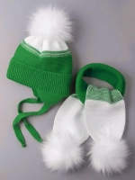 Шапка детская зимняя вязаная и шарф
