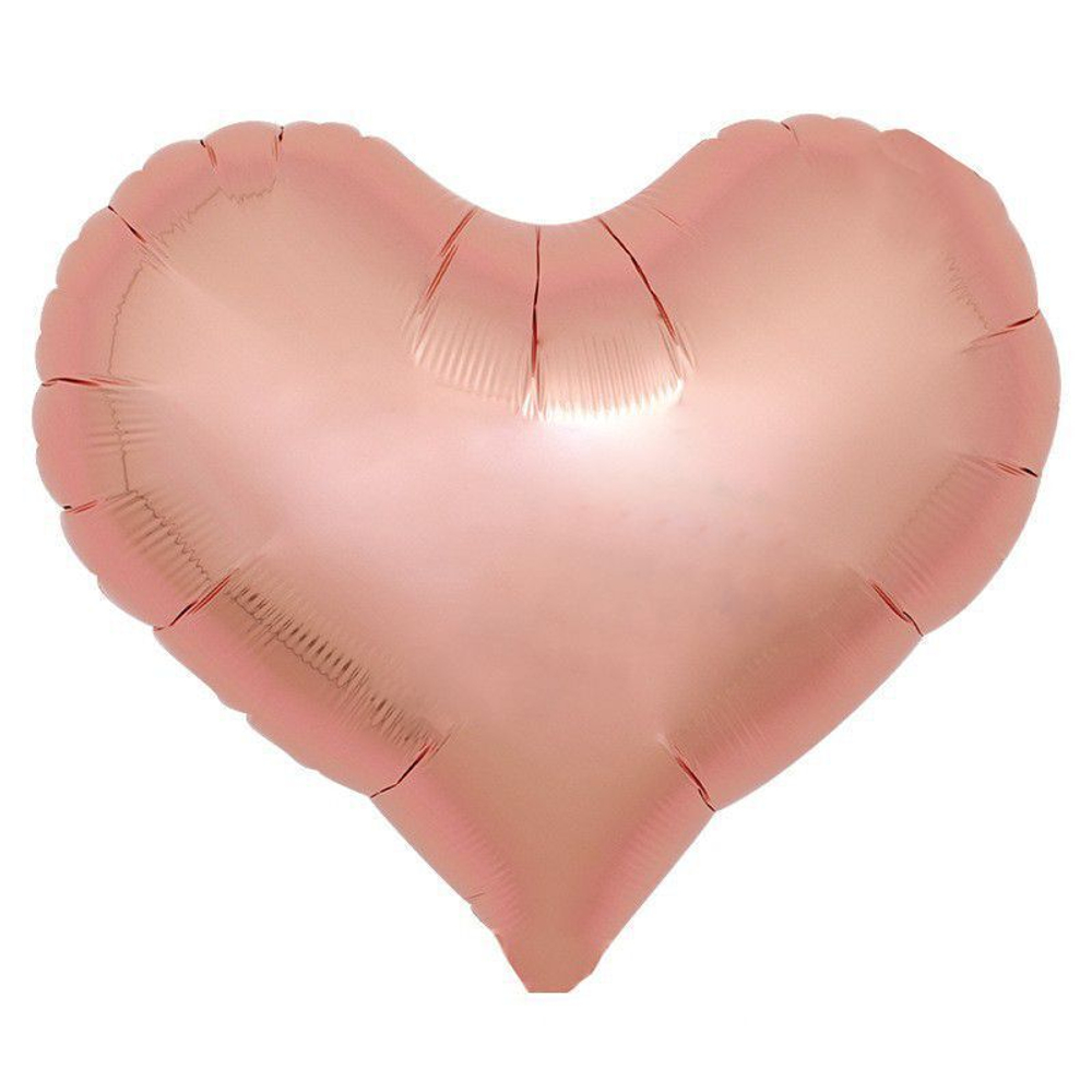 К 22"/56 см, Сердце, матовый, Розовое золото