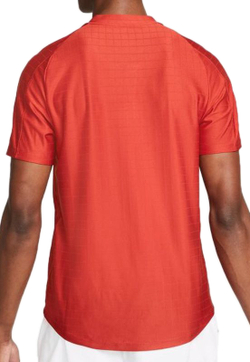Мужское теннисное поло Nike Court Dri-Fit Advantage Polo M - cinnabar/cinnabar/white