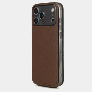 Кожаный чехол для iPhone 17 Pro, теленок цвета шоколад