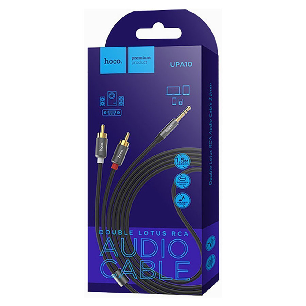 Кабель AUX [3.5 mm - RCA] Hoco UPA-10 Серебро