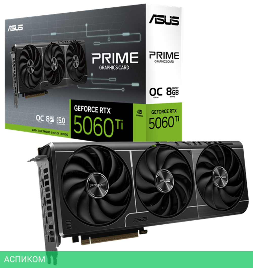 Видеокарта ASUS Prime GeForce RTX 5060 Ti OC 8GB GDDR7 PRIME-RTX5060TI-O8G (90YV0MP0-M0NA00)