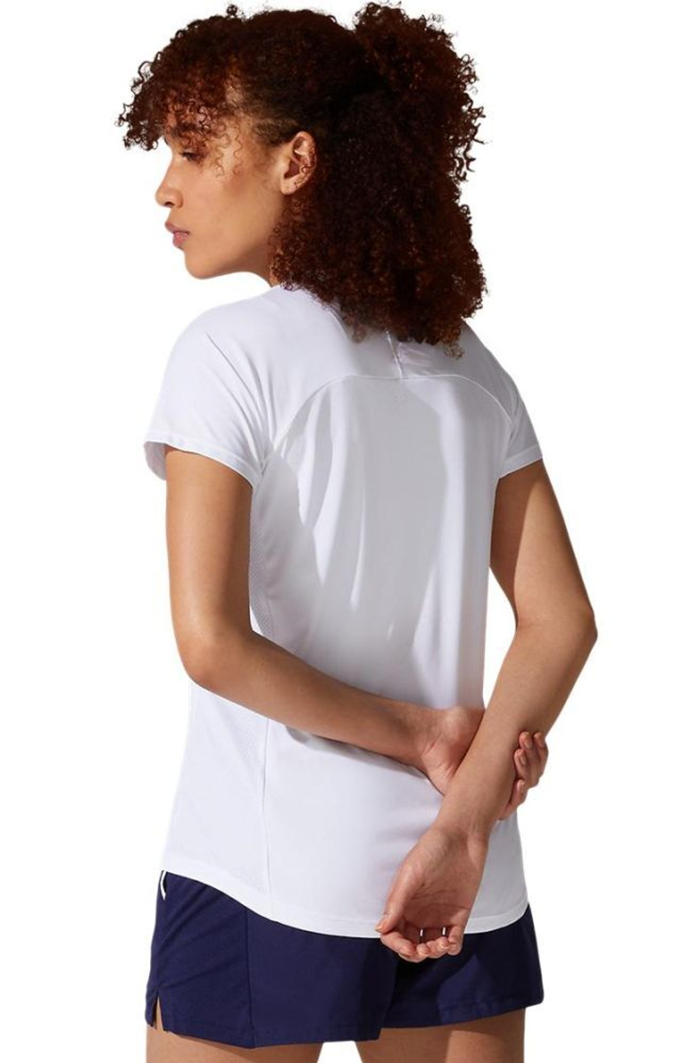 Женская теннисная футболка Asics Court W Piping Short Sleeve - brilliant white