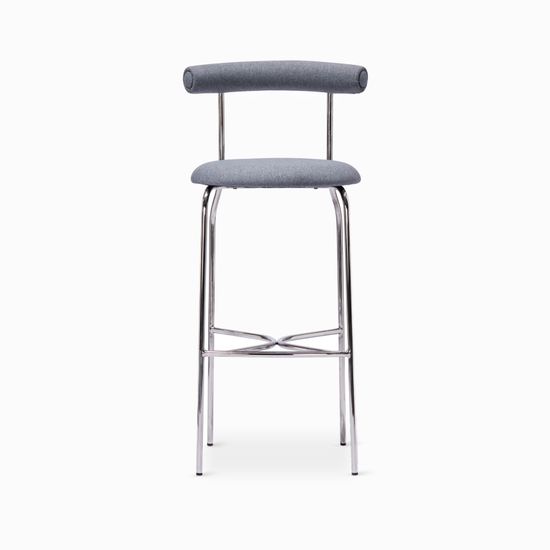 Барный стул Lara металлический, сиденье серая ткань