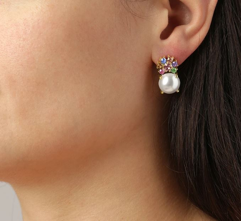 Серьги Dyrberg Kern BECKIA SG PASTEL MULTI / WHITE PEARL 460069