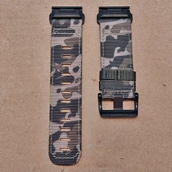 Ремешок тактический Tactix 26 мм. для Garmin Fenix 7x / 6x / 5x / 3, Enduro 2 / Tactix 7, Tactix Delta нейлоновый быстросъемный на застежке (Камуфляж болото)