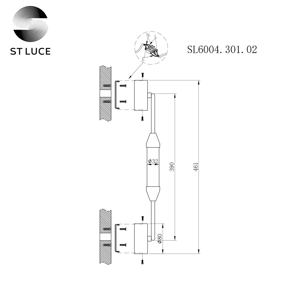 SL6004.301.02 Бра ST-Luce Латунь/Белый LED 2*4W 3000K