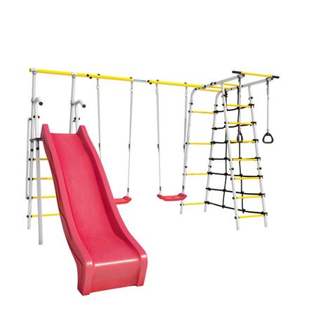 Детский спортивный комплекс для дачи ROMANA Богатырь MAX Плюс-2 (с пластиковыми качелями)