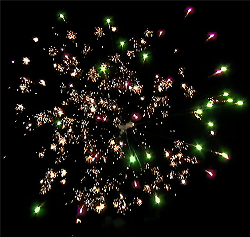 Римская свеча "Золотые россыпи" 8 залпов 1,5 дюйма