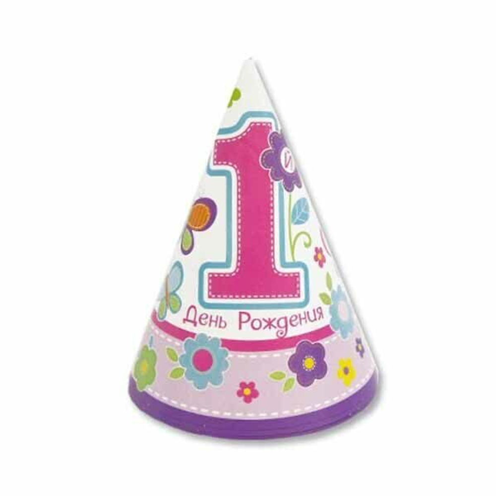 Колпаки 1-й ДР Девочка, 8 штук