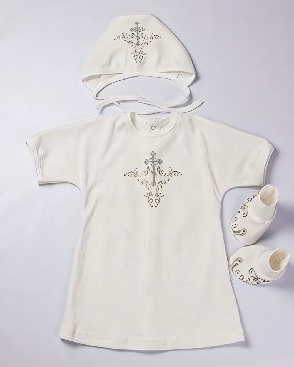 Крестильный набор р.68, цвет молочный 13-14