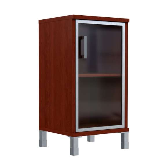 Шкаф-колонка низкая со стеклянной дверью в AL-рамке B 411.4(R)  475х450х920 BORN