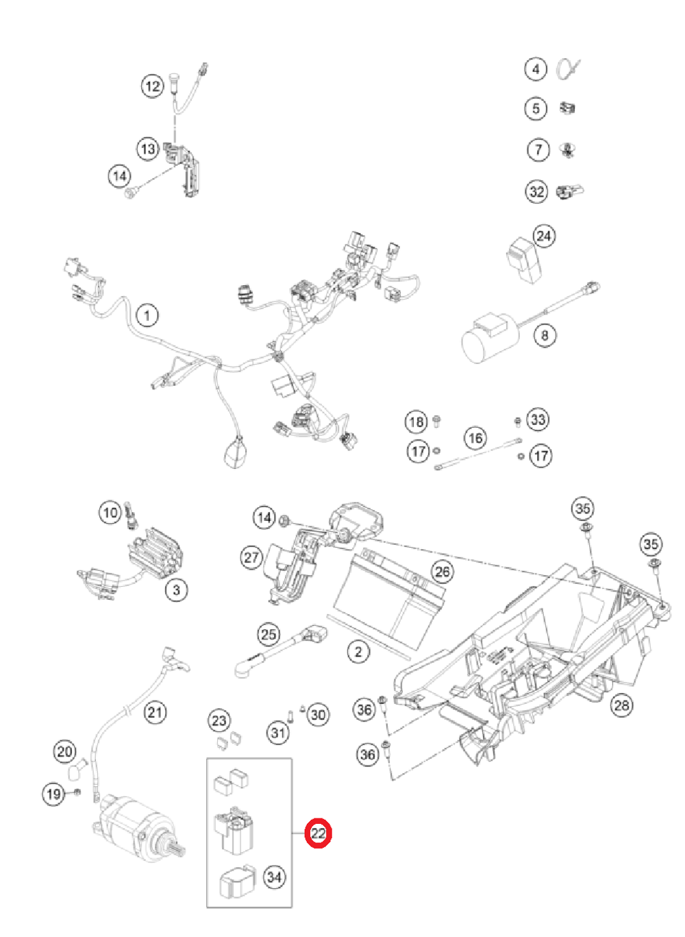 Реле стартера KTM, HQV, GASGAS