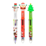 Ручка шариковая, автоматическая, 6в1, Basir, 6-ти цветная, серия "Новогодние", с резиновой фигуркой и фонариком, 36 шт