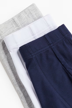 H&M Короткие трусы из хлопка 5 штук, темно-синий