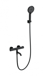 Смеситель для ванны с душем и термостатом WONZON & WOGHAND INN 3, Черный матовый (WW-B2065-A1-MB)