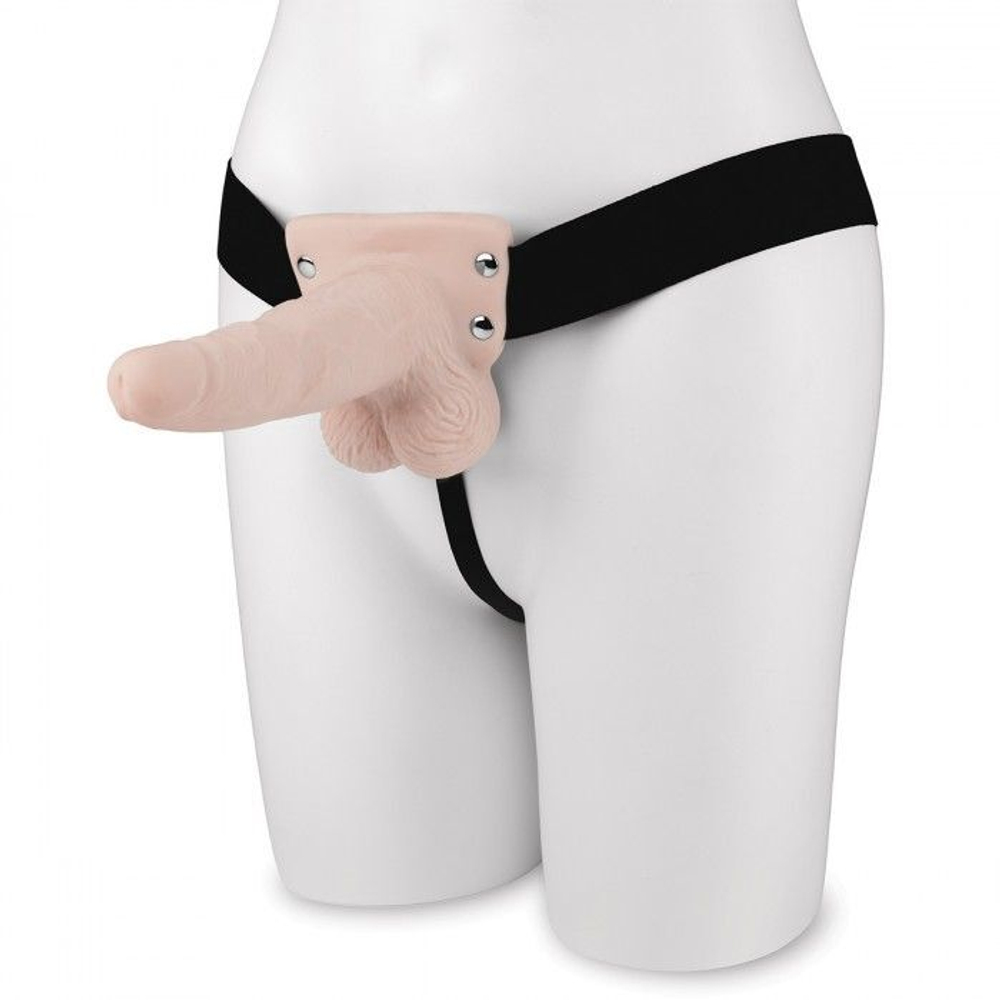 Телесный перезаряжаемый вибрострапон - 18 см. (Цвет: телесный)