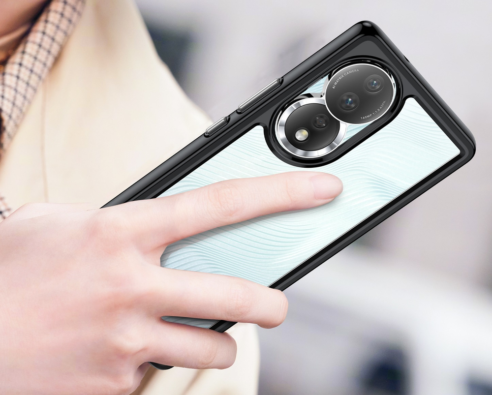 Противоударный усиленный чехол с мягкими рамками черного цвета для Huawei Honor 80 5G, увеличенные защитные свойства