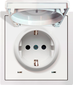 Накладка для розетки Schuko с заземлением, с крышкой, 16A 250 В~, белый, серия R98