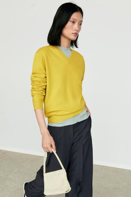 Massimo Dutti Свитер из 100% кашемира, лаймовый