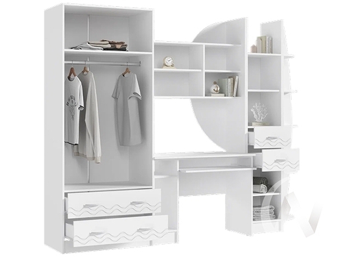 Стенка Детская Юниор-2 (белый/шарли белый)