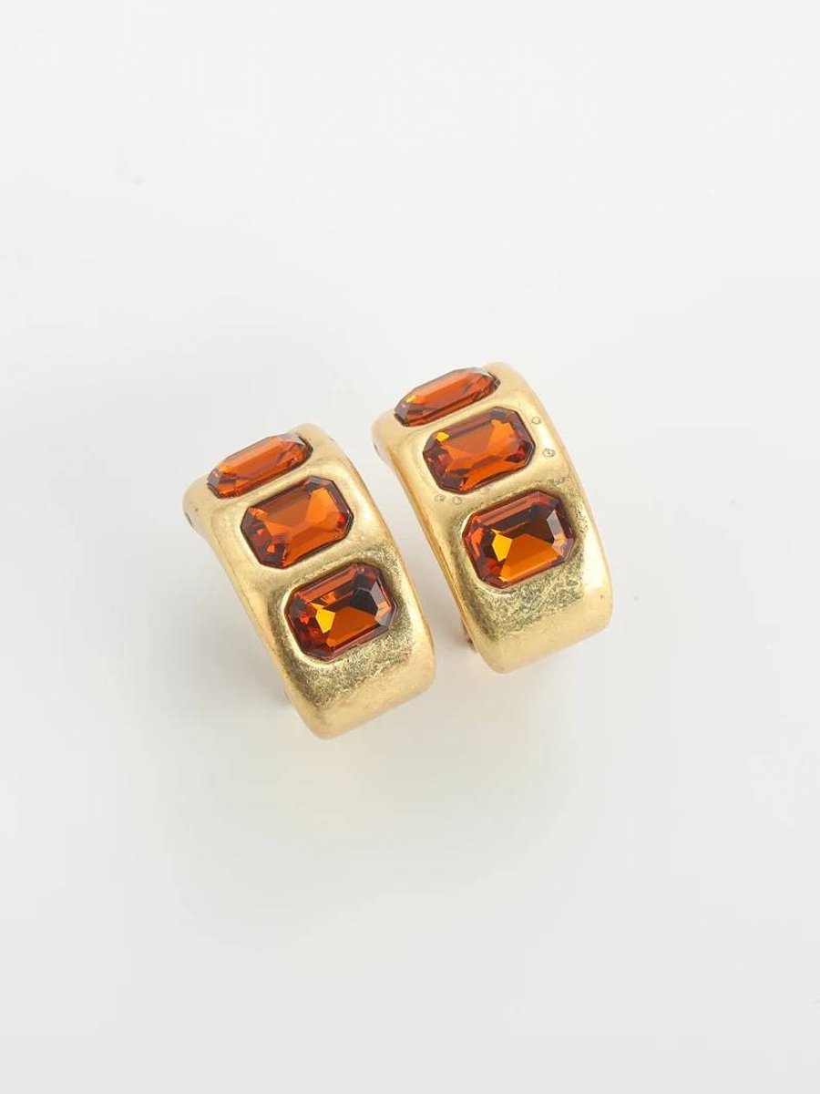 Серьги винтажные Гранат, Золотые