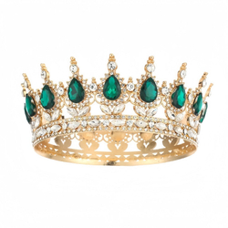 Декоративная корона на торт, золото (Изумрудные камни)