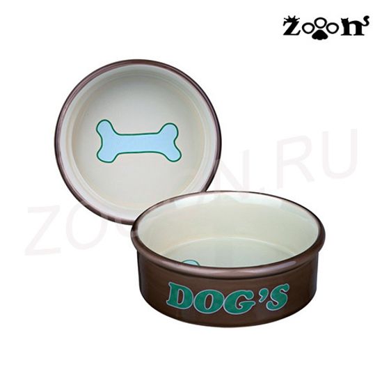 Trixie Миска керамическая Dog's коричнево-бежевая 0,5 л/15 см