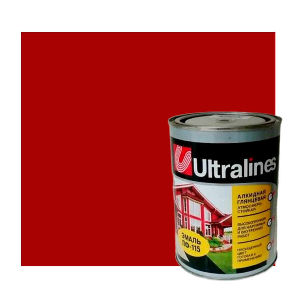 Эмаль ПФ-115 "ULTRA LINES" КРАСНАЯ 0,8кг