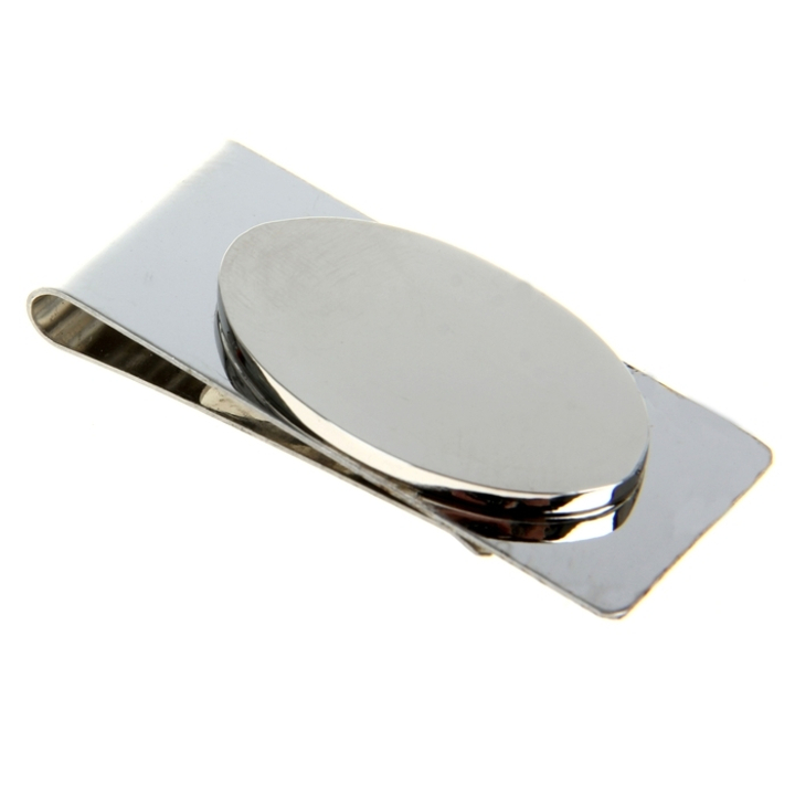 Зажим для денег металл Овал серебристый