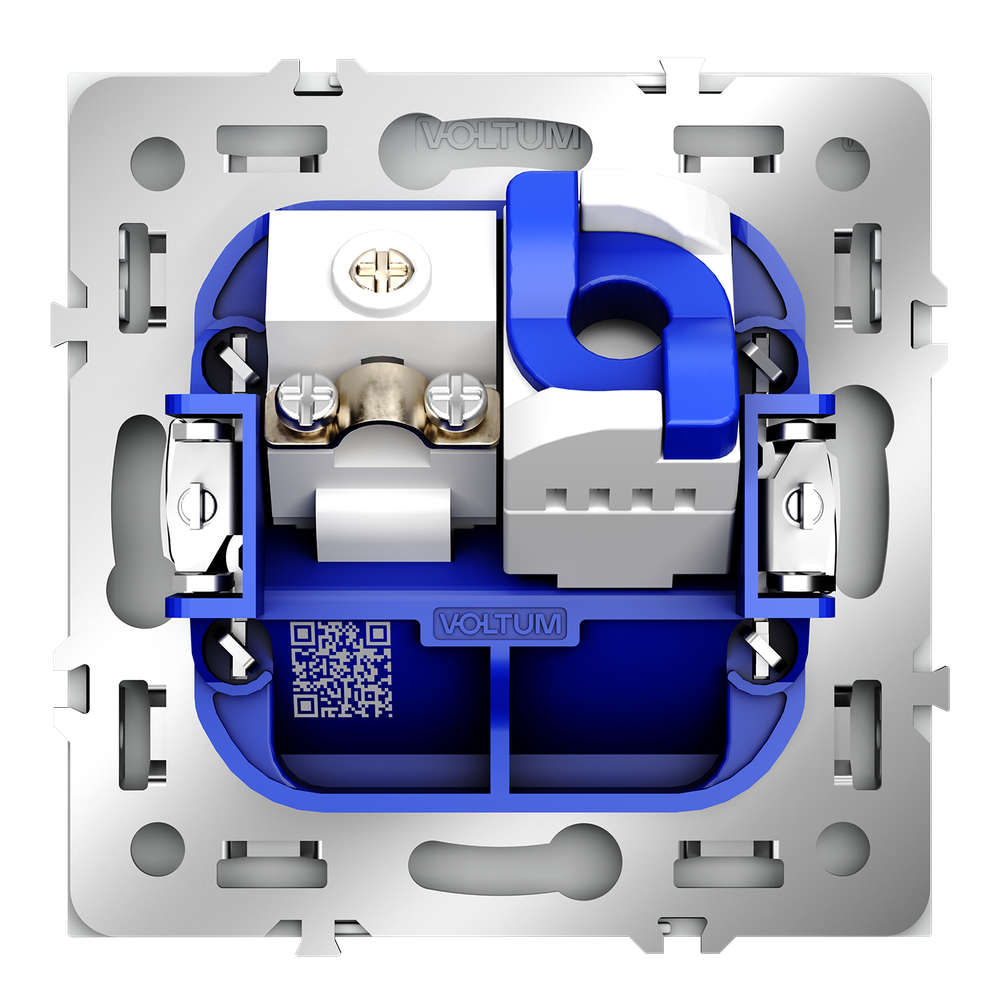 Розетка телевизионная встраиваемая VOLTUM S70 TV+RJ45 кат. 6, (белый матовый)