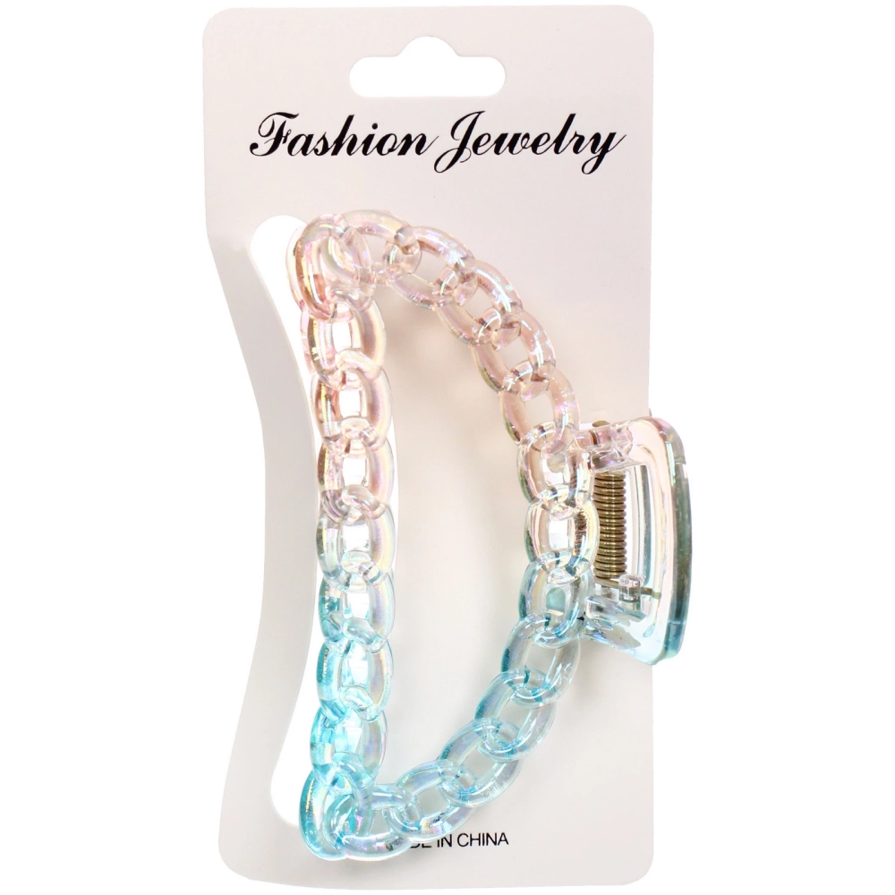 Заколка-краб для волос «Мон Пион», цепочка, микс 6 цветов, 9,5см (Блистер)