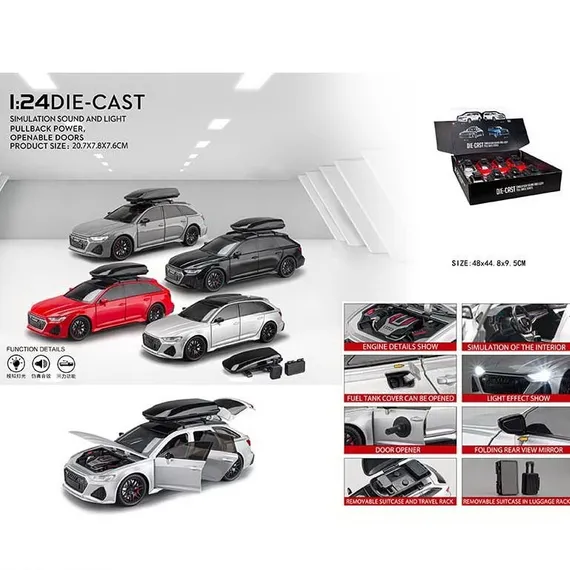 Коллекционная модель Audi RS6 Travel Multi Function с багажником 1:24  CZ148A