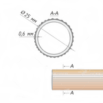 Труба Ост рифленая для кованого карниза d25 мм, цвет светло-серый