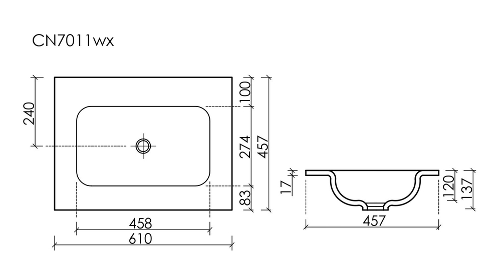 Раковина Ceramica Nova Grace 60 см CN7011MBwx матовый черный