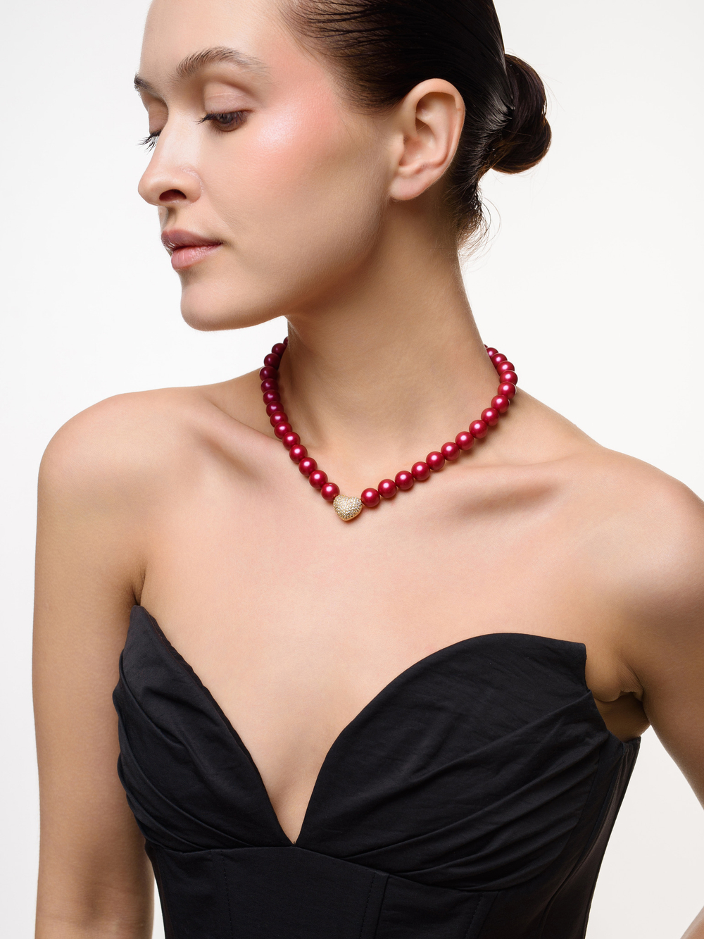 Kолье "Autumn Heart Red" Gold