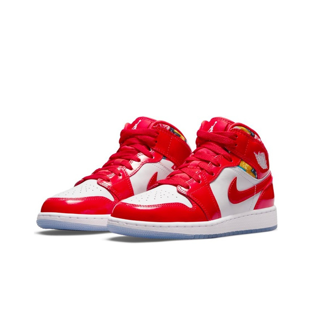 Кроссовки Air Jordan 1 Mid Barcelona Sweater Red Patent