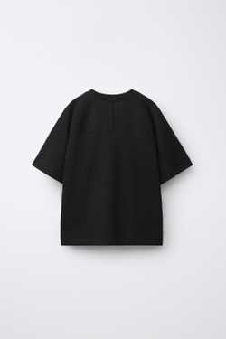 ZARA КОМПЛЕКТ ИЗ ФУТБОЛКИ И ШОРТОВ, ЧЕРНЫЙ