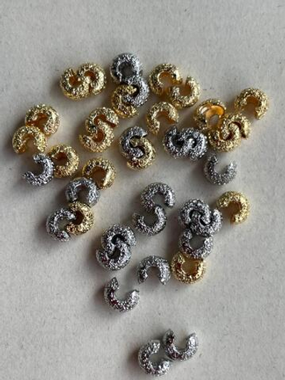 1930-з Маскировочная бусина 4мм, фактурная, позолота