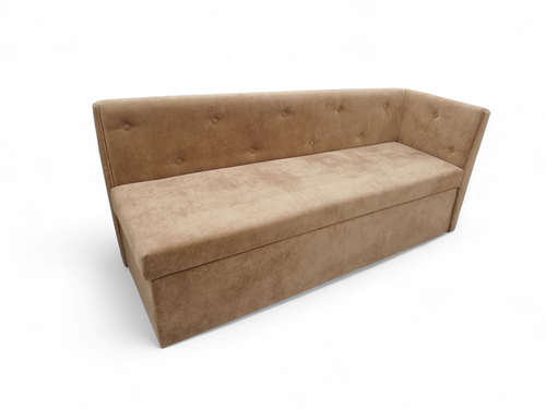 Кухонный диван Эстель прямой со спальным местом флок caramel ткань дерево