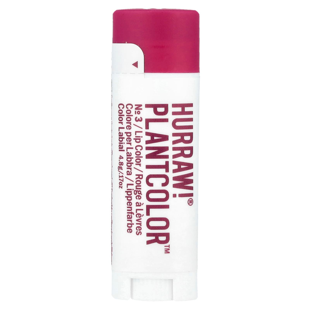 Hurraw! Balm, PlantColor ™, краска для губ, № 3, 4,8 г (0,17 унции)